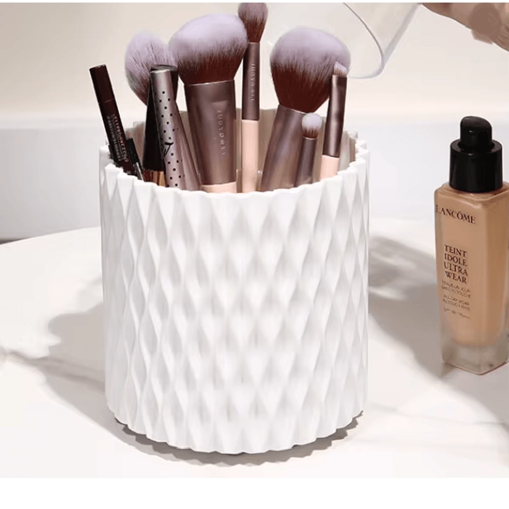 GlamSpin 360 Rotating Makeup Brush Organizer With Large Capacity 4