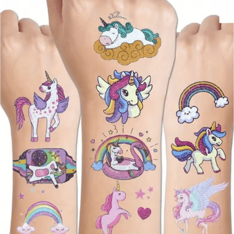 SparkleMagic Unicorn Temporary Tattoo Kit For Kids Parties And Play 0