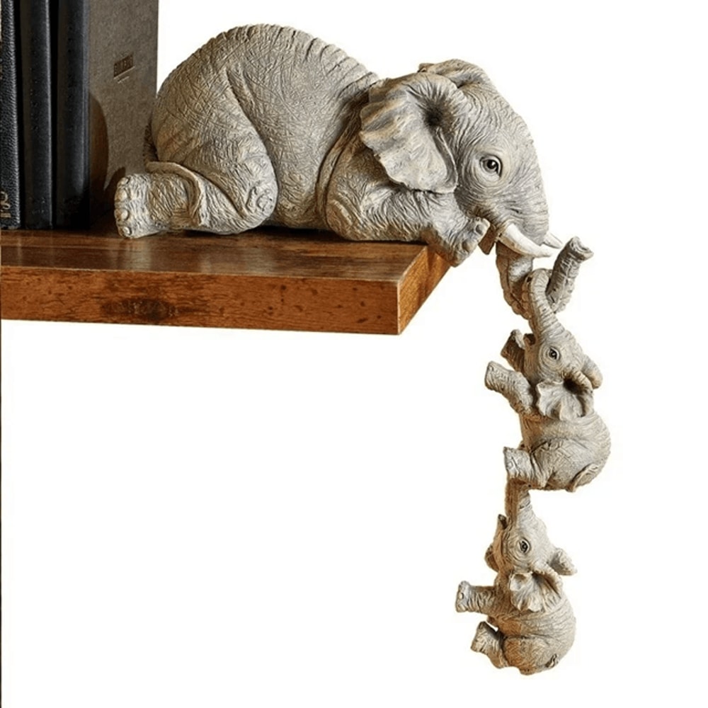 SweetEmbrace Elephant Family Figurines Set For Home Decor 3