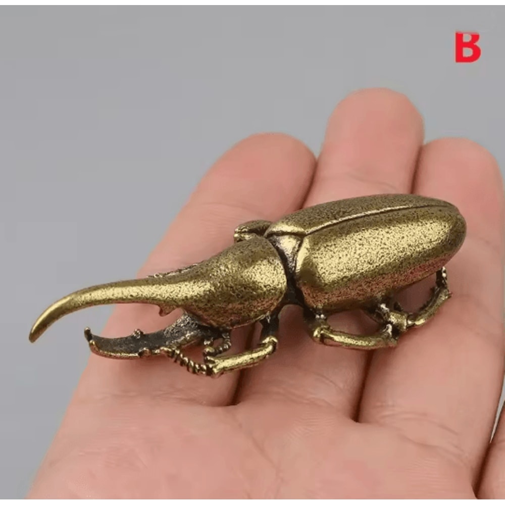 AuroraCraft Solid Brass Beetle Ornament Tea Pet Figurine 3