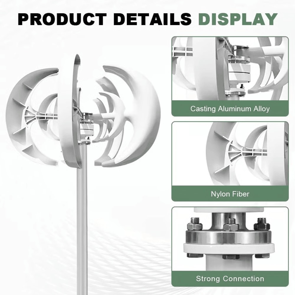 Vertical Wind Turbine Generator With MPPT Controller For Home And Farm Energy 5