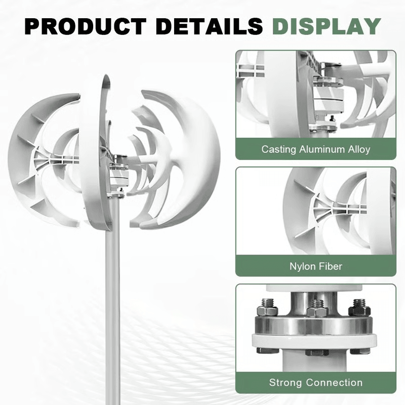 Vertical Wind Turbine Generator With MPPT Controller For Home And Farm Energy 5
