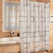 Waterproof PEVA Shower Curtain With Modern Geometric Plaid Design 2