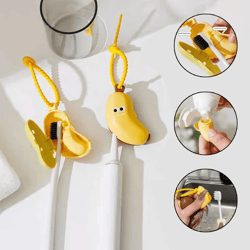 banana toothbrush travel case with toothpaste storage compartment