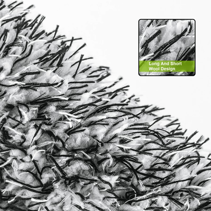 Microfiber Car Wash Glove And Wheel Cleaning Brush With Handle 2