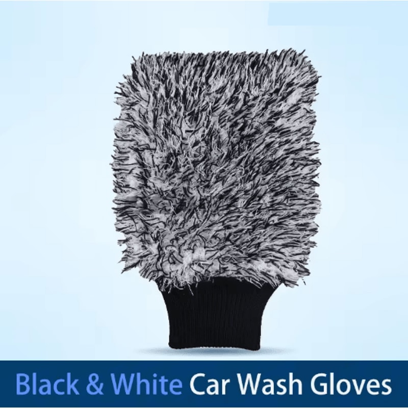 Microfiber Car Wash Glove And Wheel Cleaning Brush With Handle 6