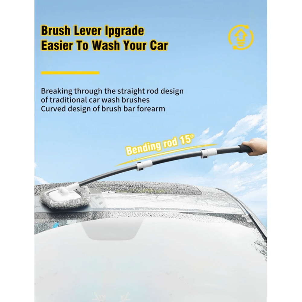 Telescoping Car Wash Brush With 15 Degree Bend And Long Handle 2