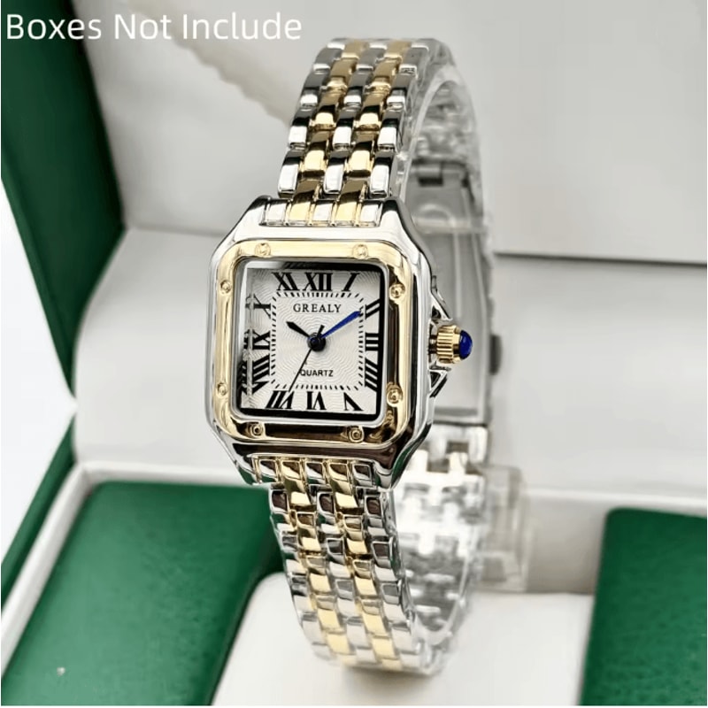 Elegance Gold Stainless Steel Women Watch Luxury Quartz Bracelet 3