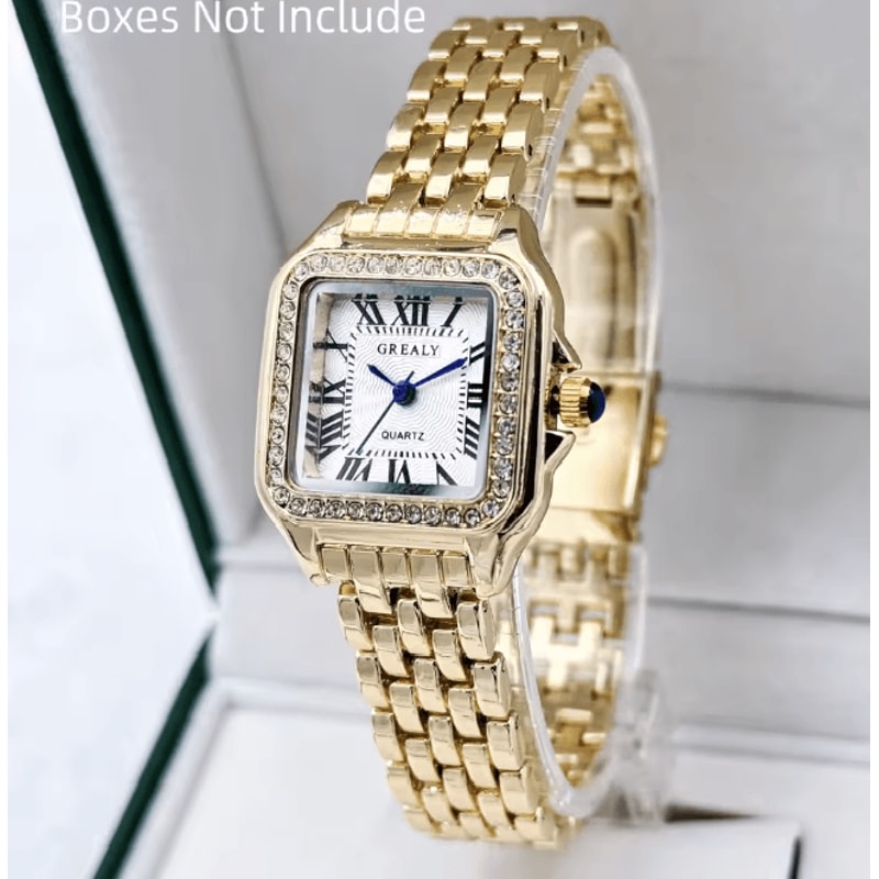 Elegance Gold Stainless Steel Women Watch Luxury Quartz Bracelet 4