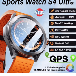 s4 ultra gps smart watch with amoled display and bluetooth calling