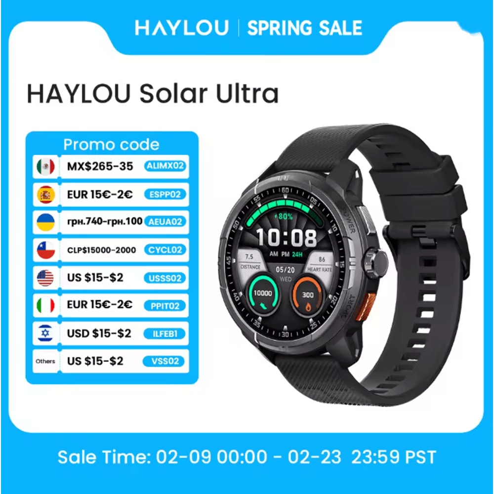 HAYLOU Solar Ultra GPS Smartwatch With AMOLED Display And Bluetooth Calling 0