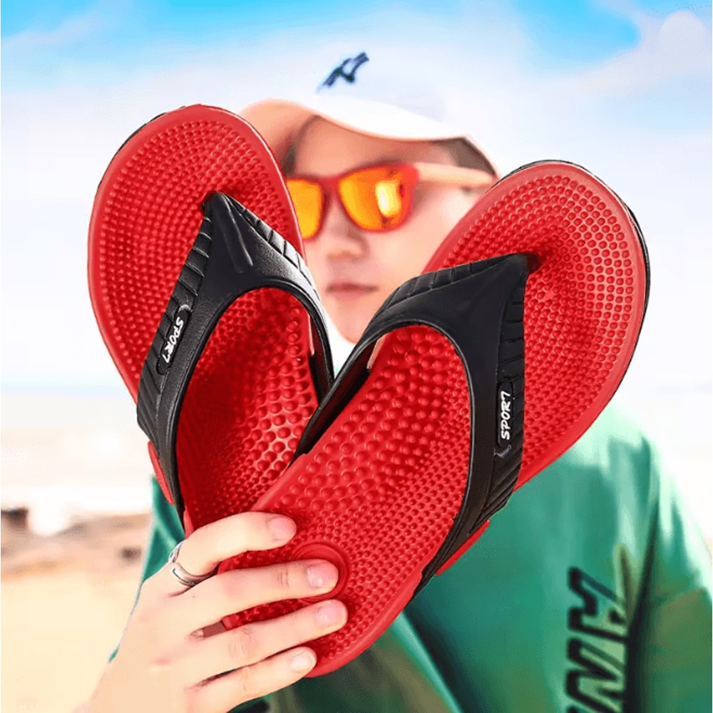 ComfortStep Mens Massage Flip Flops Anti Slip Beach Slippers 2