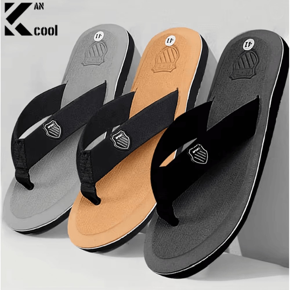 UrbanEase Mens Casual Flip Flops Non Slip Summer Beach Slides 0