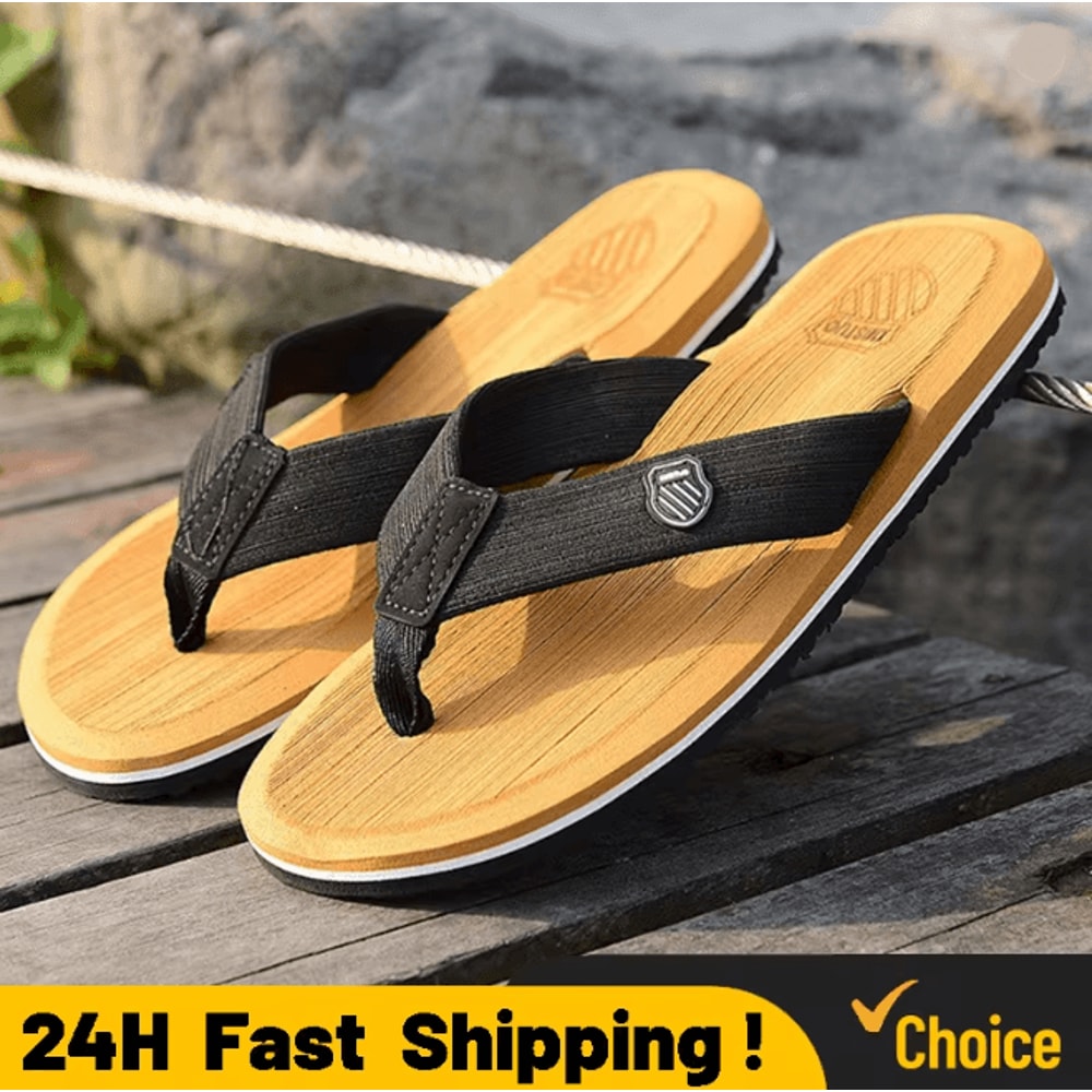 CoastFlex Mens Casual Flip Flops Non Slip Summer Beach Slides 0