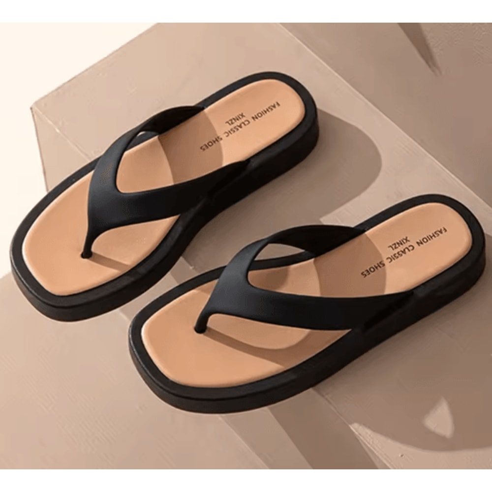 MonoLift Women Platform Flip Flops Thick Bottom Leather Sandals 2