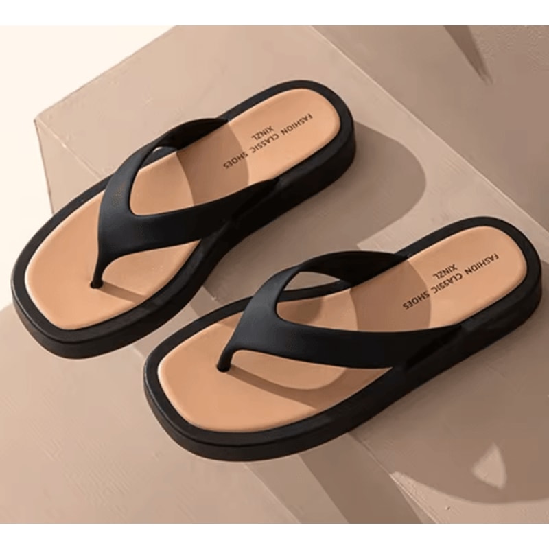 MonoLift Women Platform Flip Flops Thick Bottom Leather Sandals 2