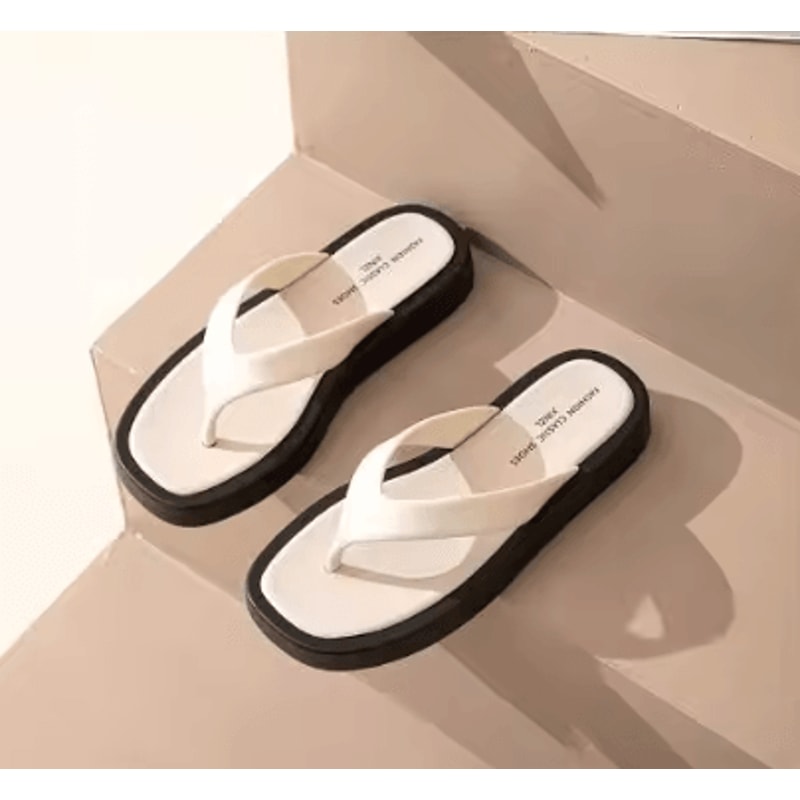 MonoLift Women Platform Flip Flops Thick Bottom Leather Sandals 4