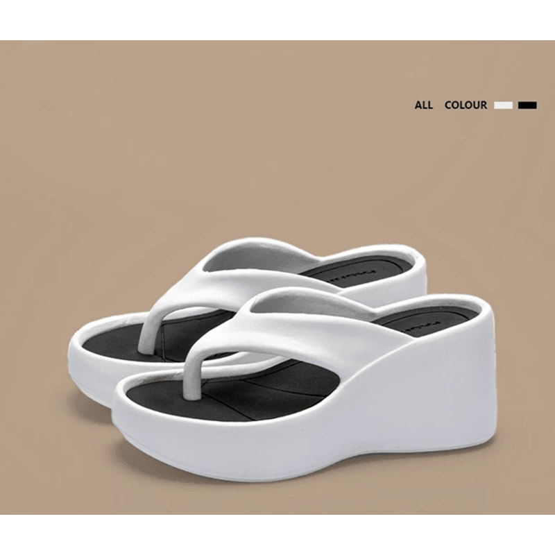 ElevateChic Women Wedge Platform Flip Flops Chunky Beach Sandals 3