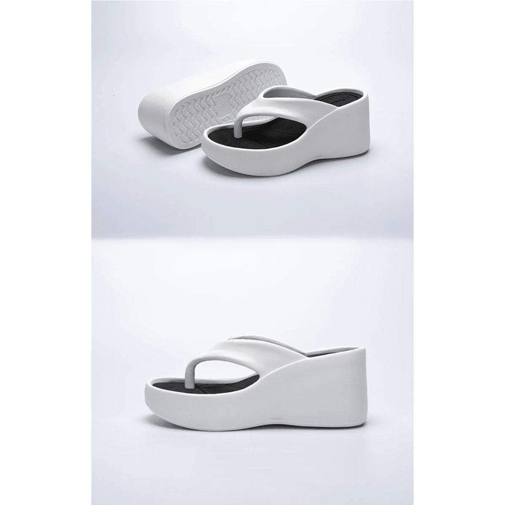 ElevateChic Women Wedge Platform Flip Flops Chunky Beach Sandals 1