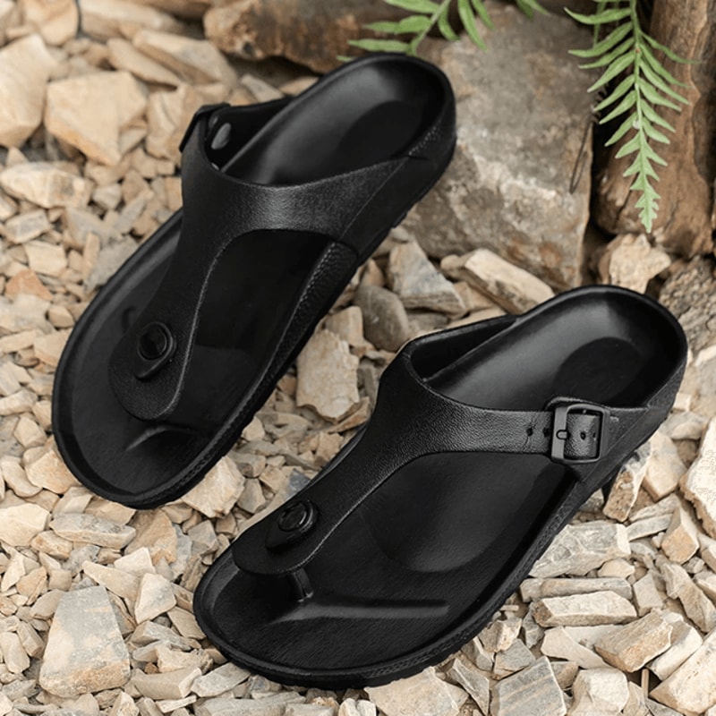 Men Adjustable Buckle Flip Flops Casual Comfort Beach Sandals 2