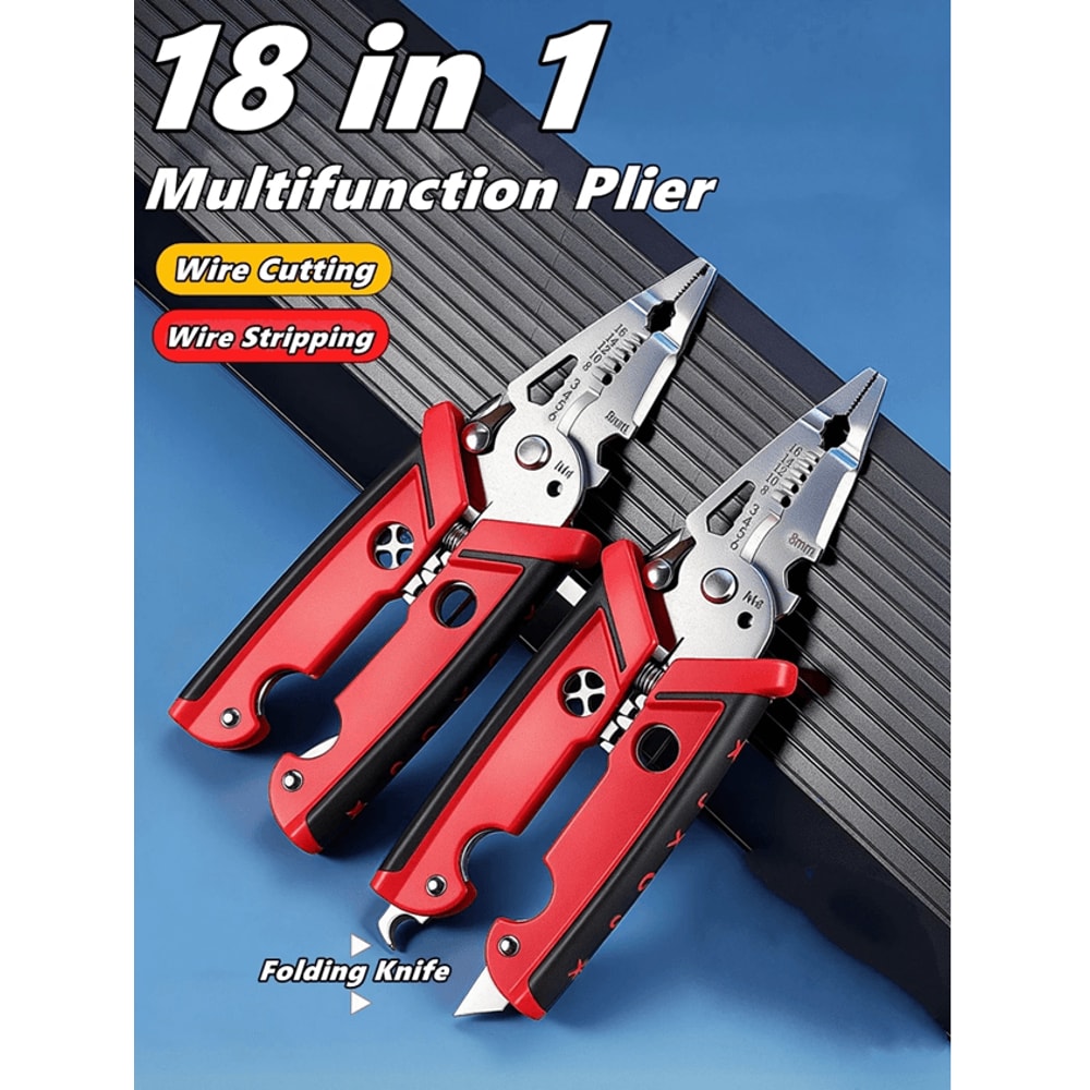 18 In 1 Electrician Pliers Multifunctional Wire Stripper Tool And Crimping Pliers 0