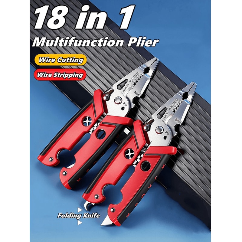 18 In 1 Electrician Pliers Multifunctional Wire Stripper Tool And Crimping Pliers 0