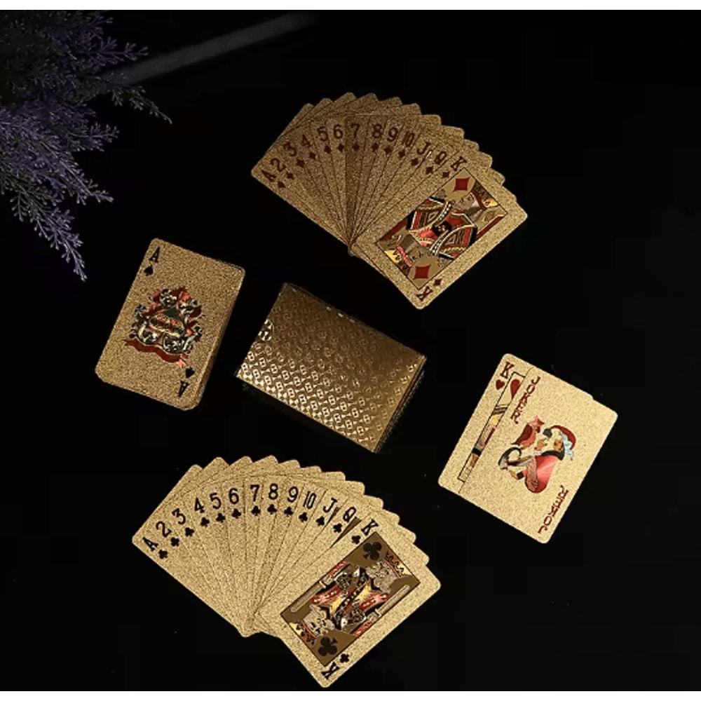 24K Gold Waterproof Playing Cards Luxury Plastic Poker Deck 2