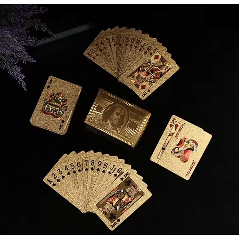 24K Gold Waterproof Playing Cards Luxury Plastic Poker Deck 4