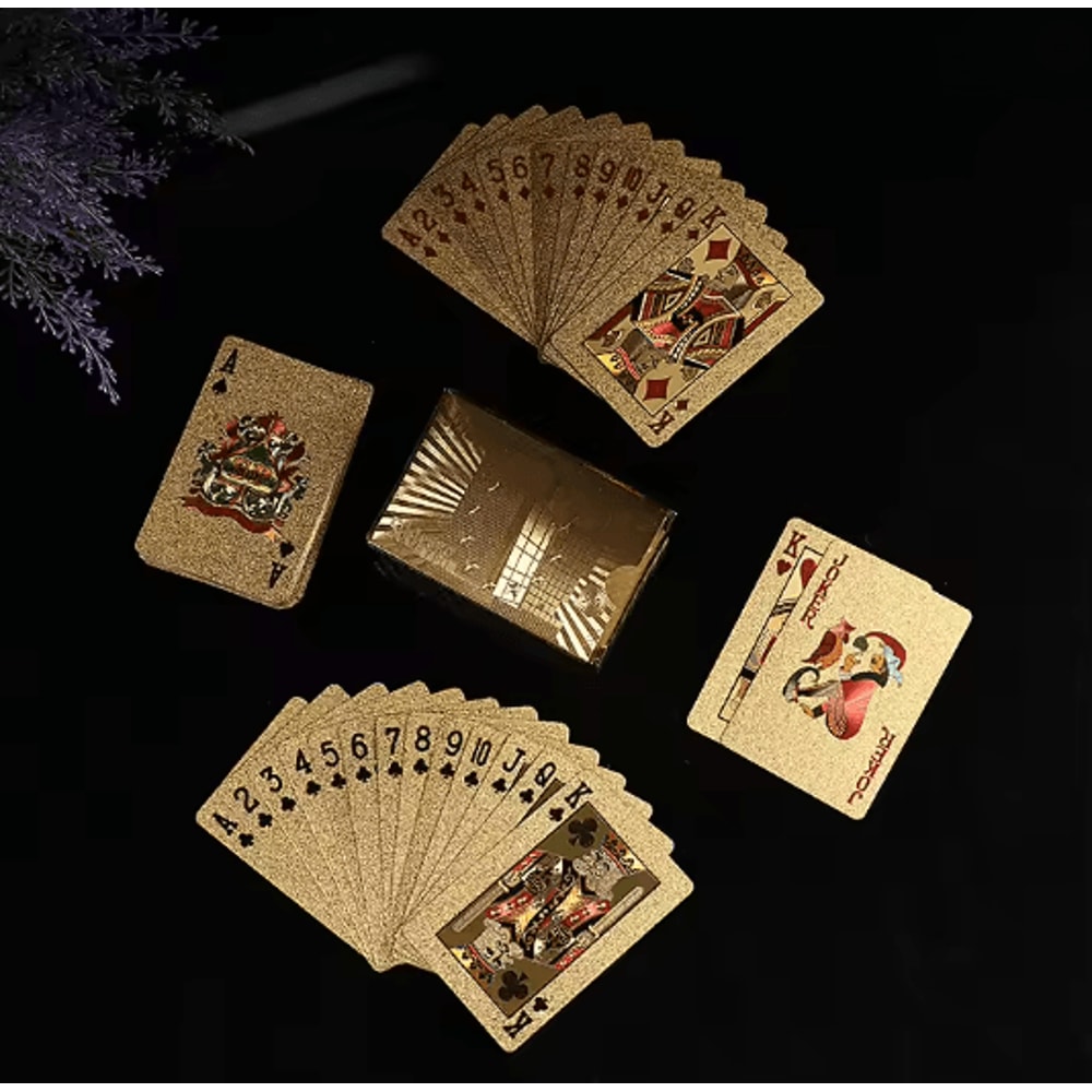 24K Gold Waterproof Playing Cards Luxury Plastic Poker Deck 6