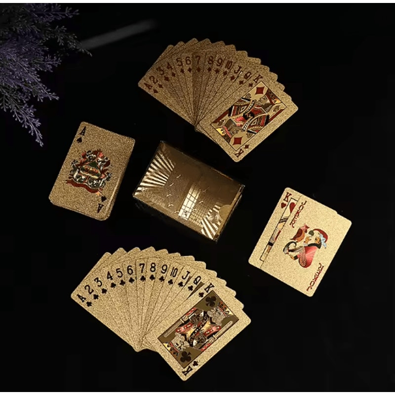 24K Gold Waterproof Playing Cards Luxury Plastic Poker Deck 6