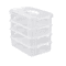 4 Layer Transparent Makeup Organizer Box Stackable Desk Storage Drawers 4