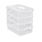 4 Layer Transparent Makeup Organizer Box Stackable Desk Storage Drawers 4