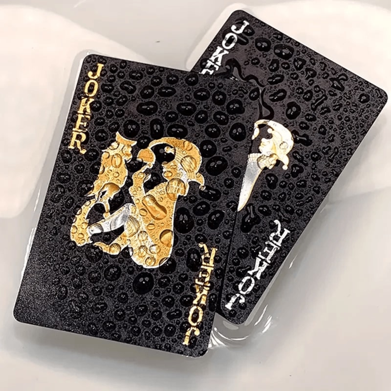 Black Gold Waterproof Playing Cards Luxury Poker Deck 0
