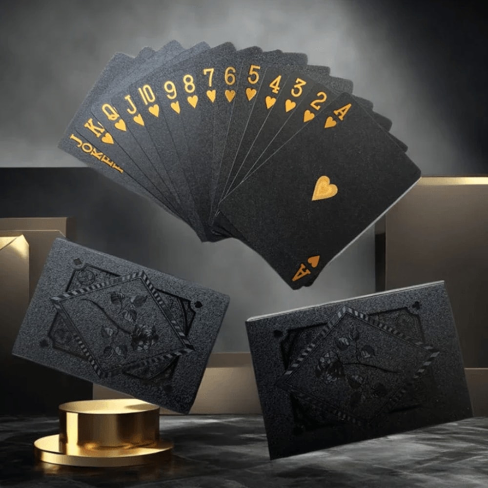 Black Gold Waterproof Playing Cards Luxury Poker Deck 2