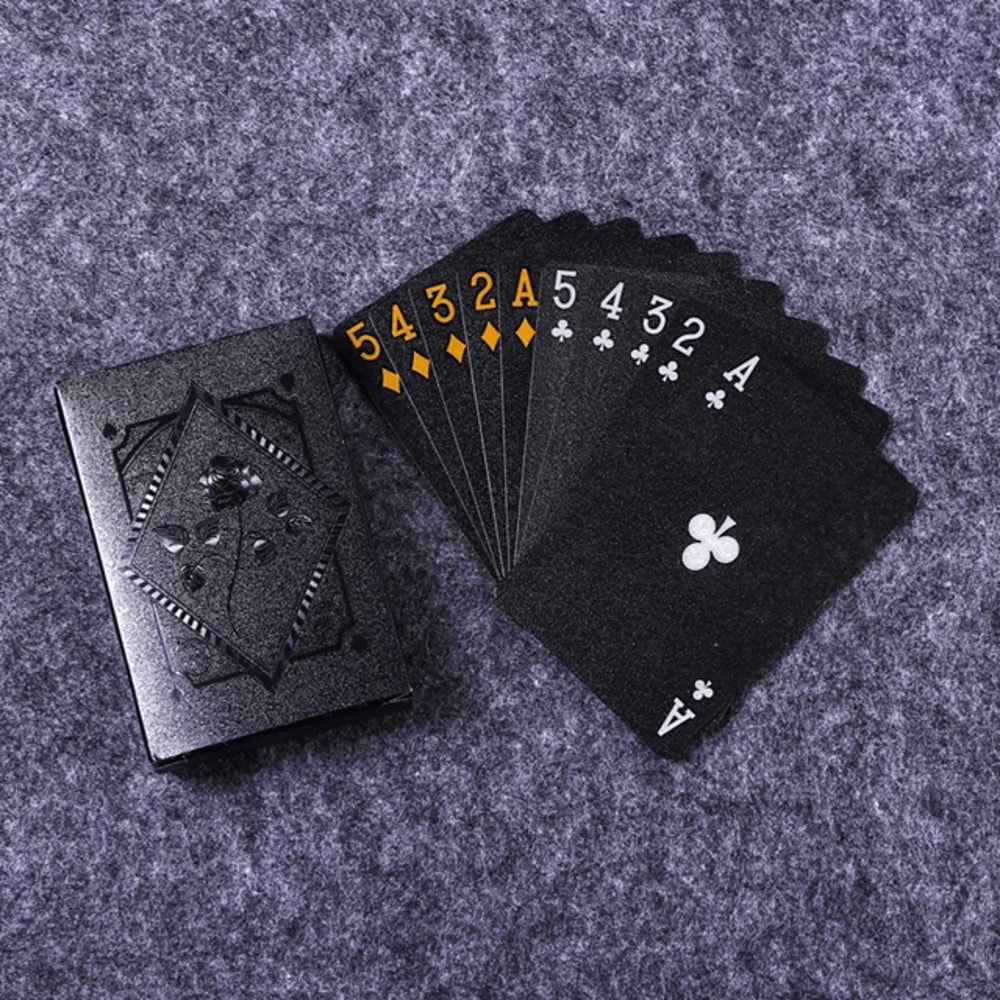 Black Gold Waterproof Playing Cards Luxury Poker Deck 4