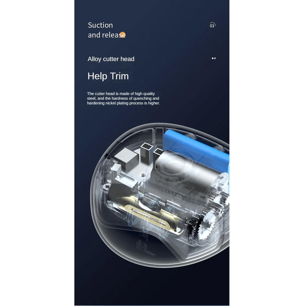 Automatic Electric Nail Clipper With LED Light USB Rechargeable Nail Grinder 0