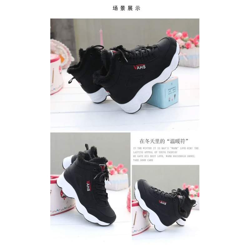 Winter Velvet Cotton Shoes Warm Thick Sole Casual Sneakers 1