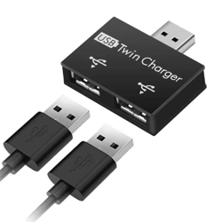 dual port usb hub adapter usb splitter for laptop and phone