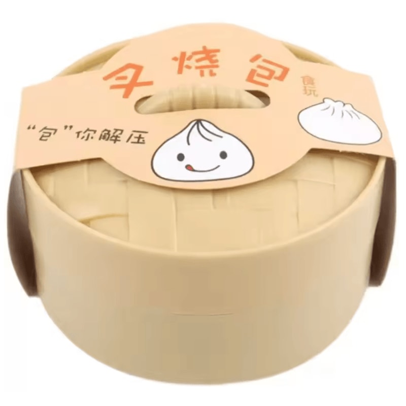 Squishy Bun Stress Relief Toy With Steamer Basket Decor 4