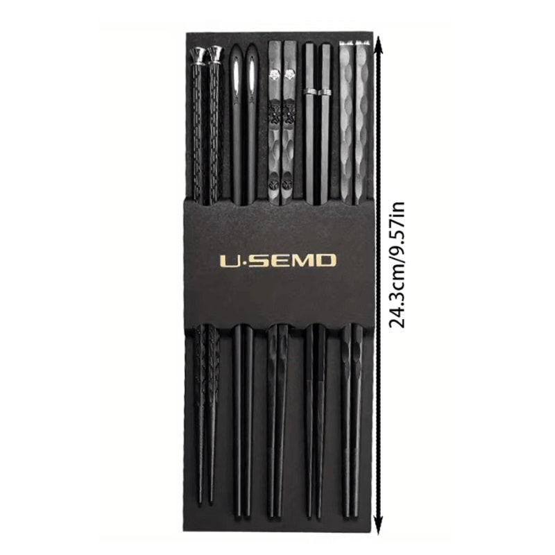 Nordic Alloy Chopsticks Set Non Slip Heat Resistant Reusable Utensils 4