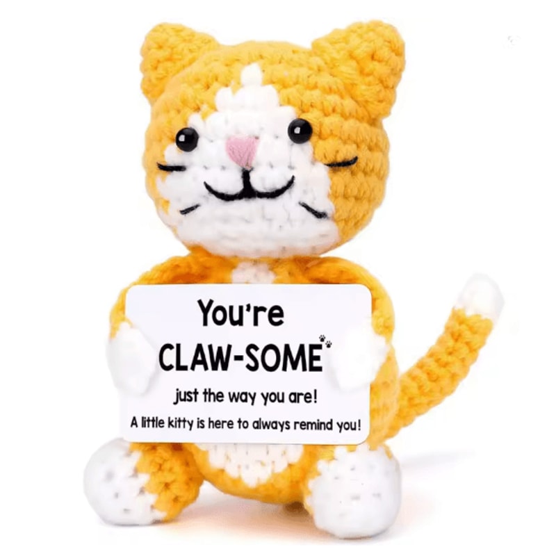 Emotional Support Coffee Crochet Doll Desk Decor Gift 9