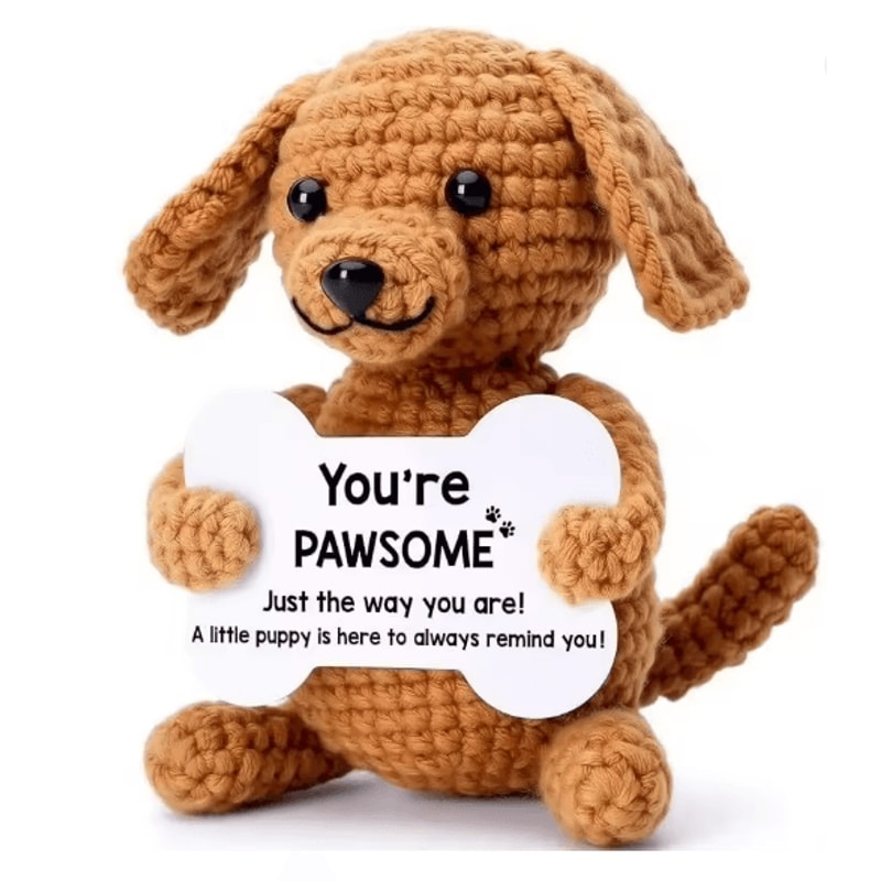 Emotional Support Coffee Crochet Doll Desk Decor Gift 10