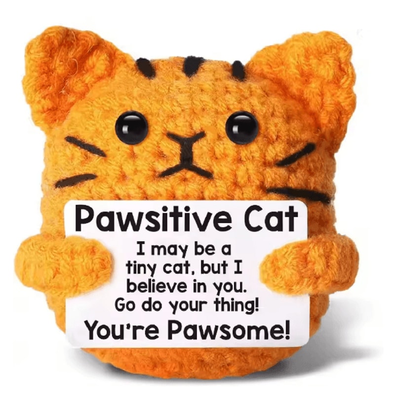 Emotional Support Coffee Crochet Doll Desk Decor Gift 11