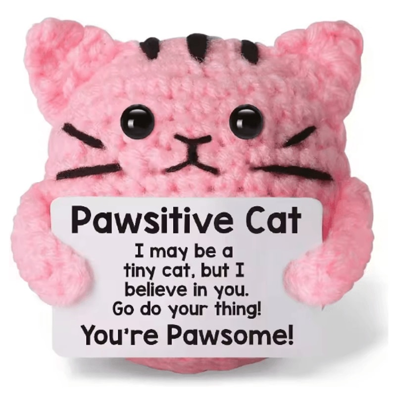 Emotional Support Coffee Crochet Doll Desk Decor Gift 12