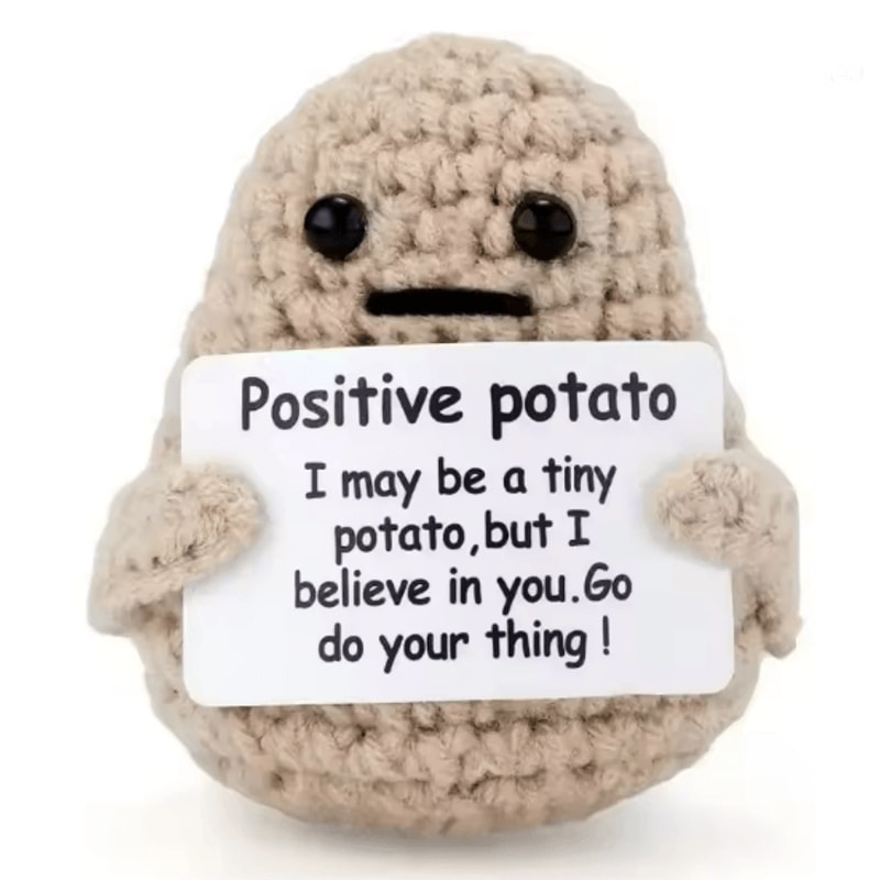 Emotional Support Coffee Crochet Doll Desk Decor Gift 3