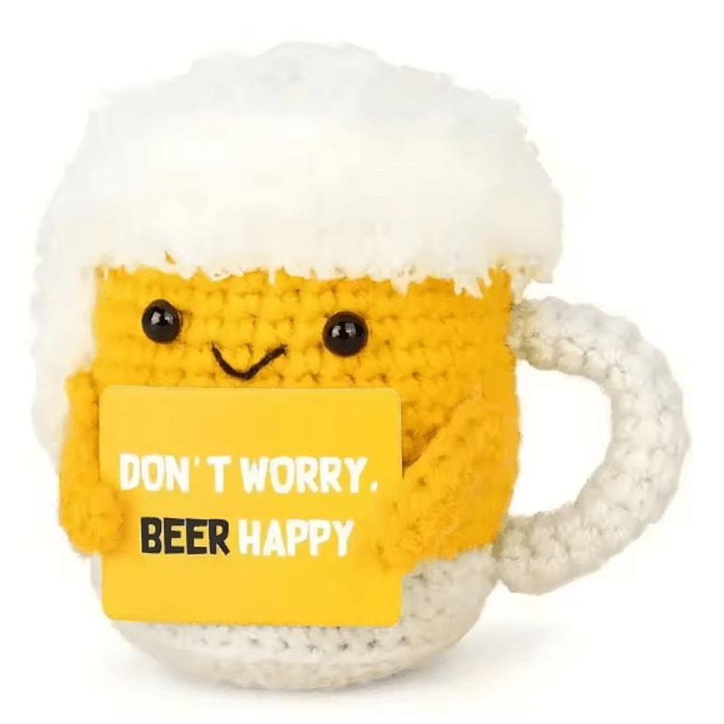 Emotional Support Coffee Crochet Doll Desk Decor Gift 6