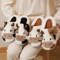 Winter Plush Cow Slippers For Couples Warm Non Slip House Shoes 0