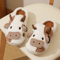 Winter Plush Cow Slippers For Couples Warm Non Slip House Shoes 4