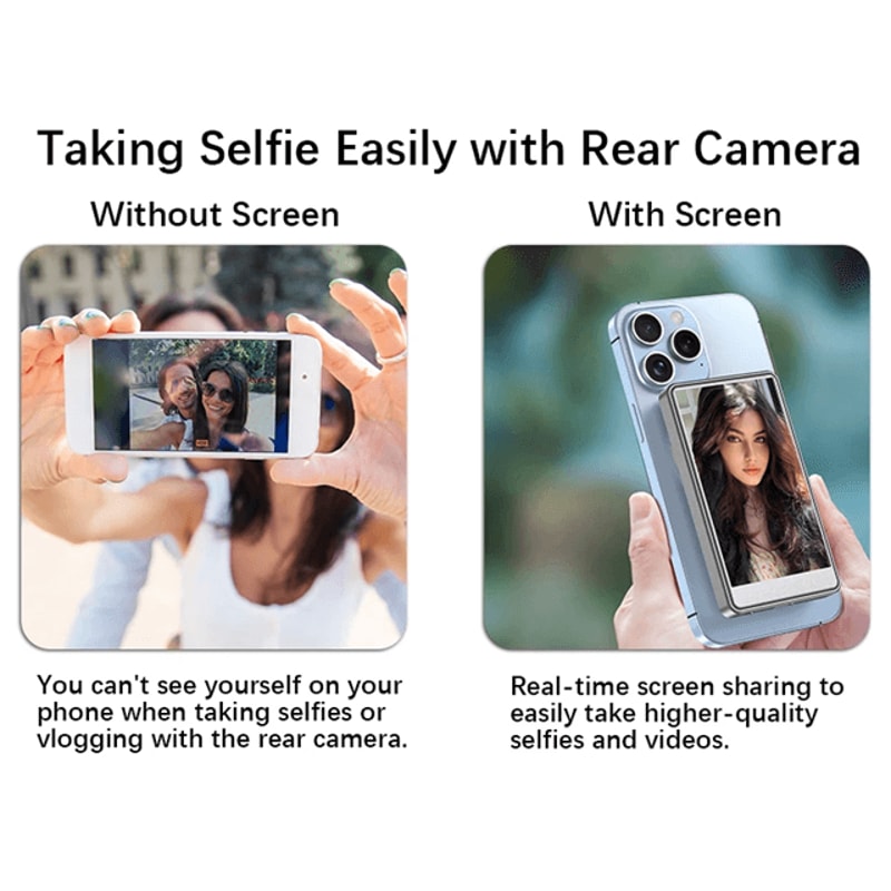 Magnetic Selfie Monitor Screen For Phone Wireless Vlog Display 1