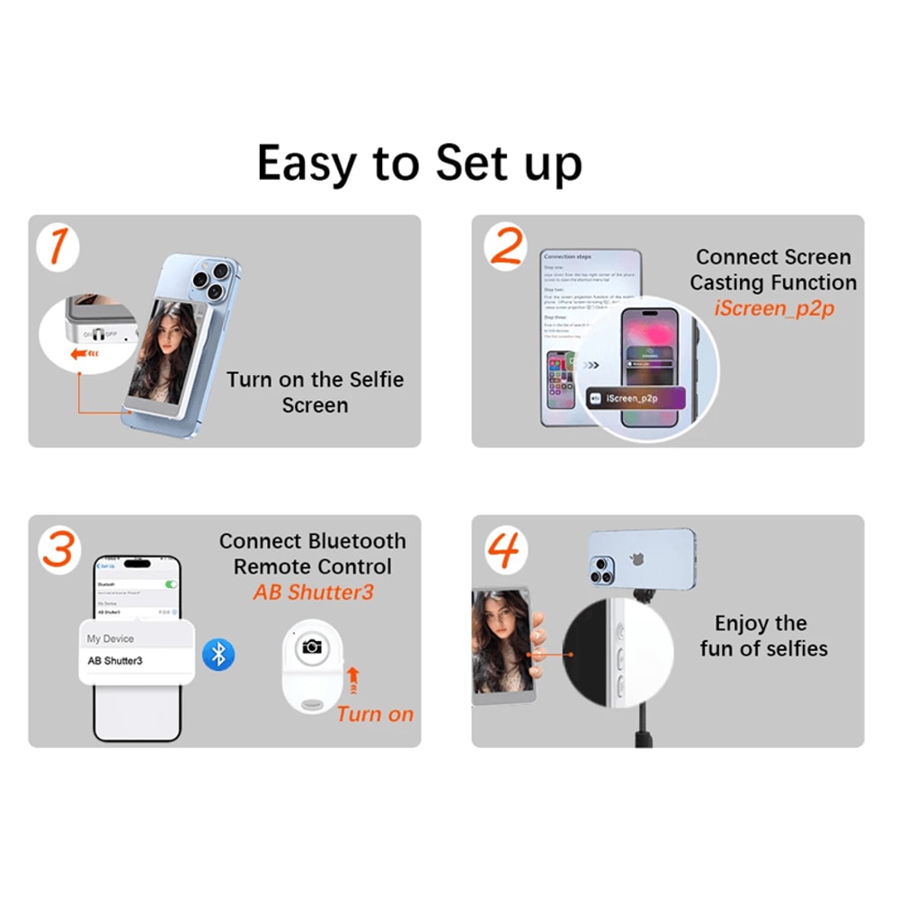 Magnetic Selfie Monitor Screen For Phone Wireless Vlog Display 3